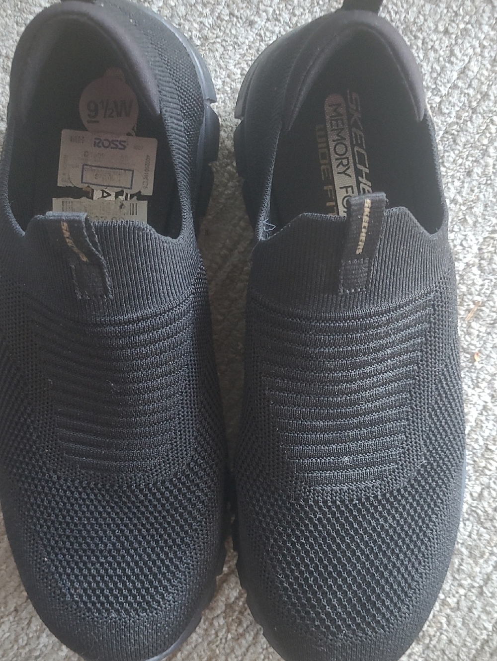Skechers Men's Black Knit Slip-On Memory Foam Sneakers